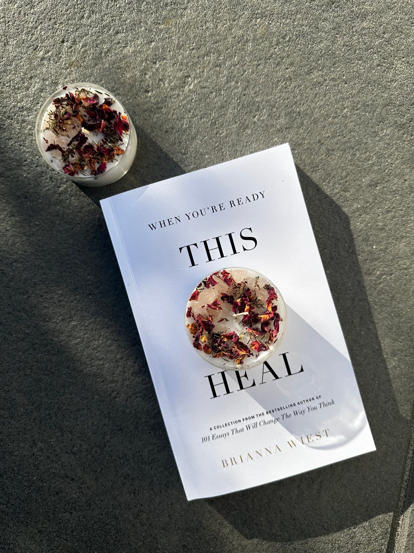 Selbstliebe Kristallkerze - großes Teelicht