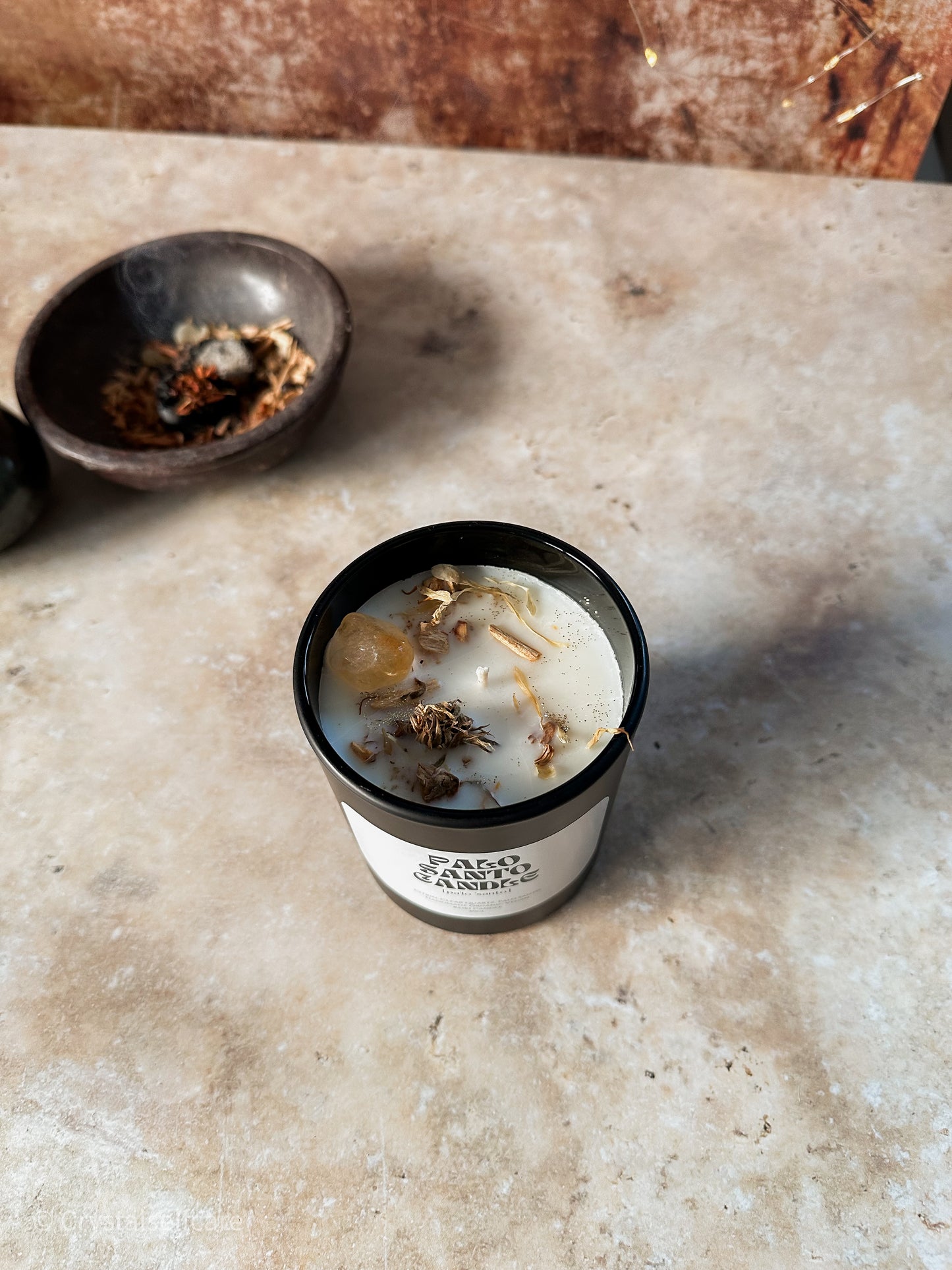 Citrin Kristallkerze – Solarplexus Edition I Kraft, Selbstvertrauen, Freude