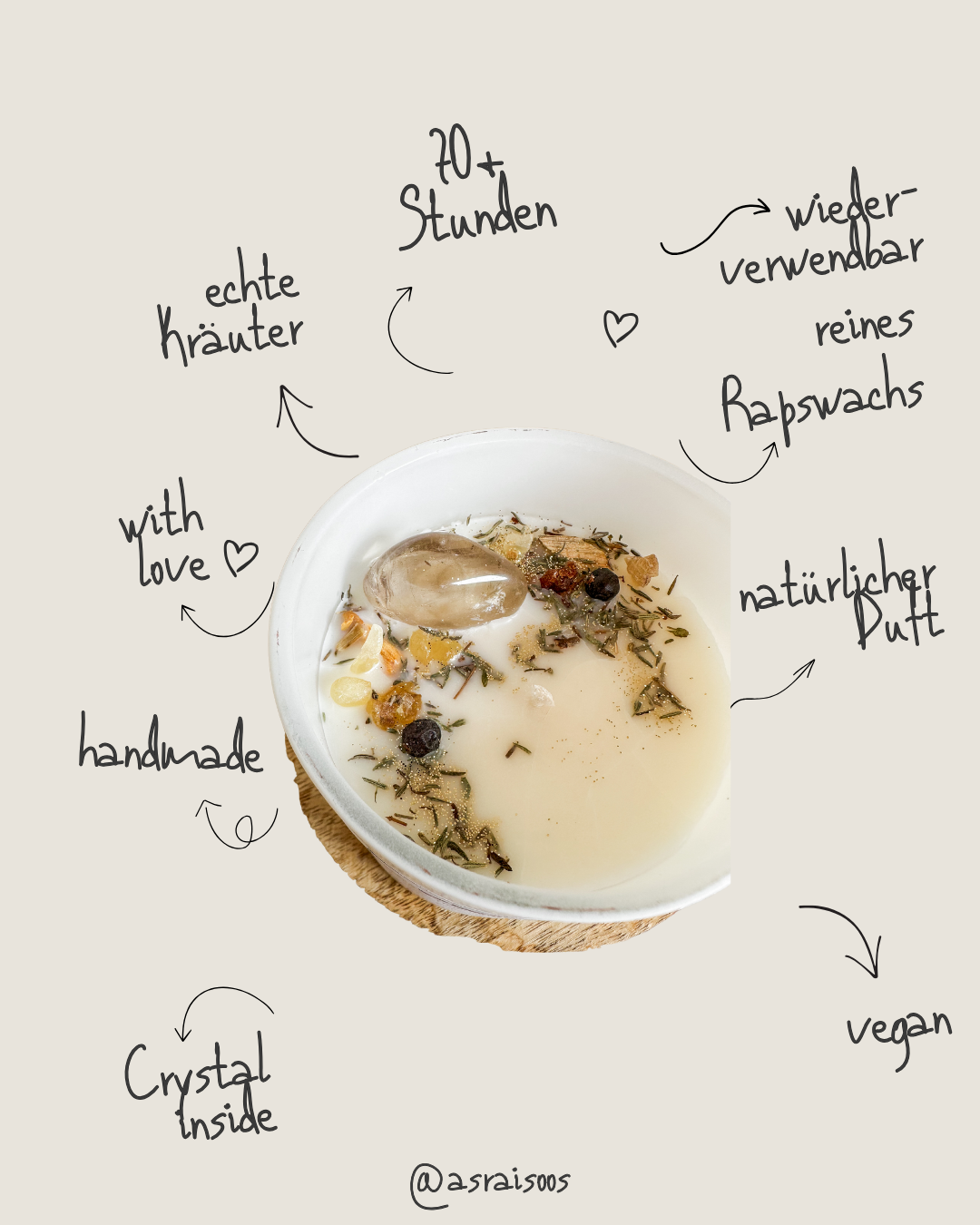 Imbolc Kristallkerze